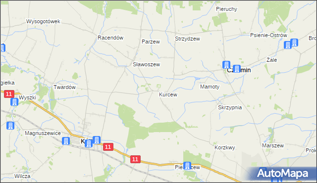 mapa Kurcew, Kurcew na mapie Targeo