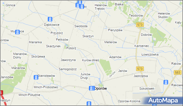 mapa Kurów-Parcel, Kurów-Parcel na mapie Targeo