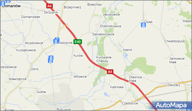 mapa Kurowskie Chałupy, Kurowskie Chałupy na mapie Targeo