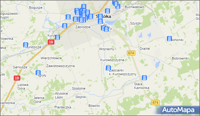 mapa Kurowszczyzna, Kurowszczyzna na mapie Targeo