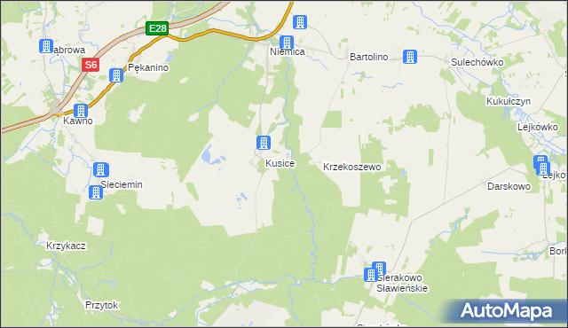 mapa Kusiczki, Kusiczki na mapie Targeo