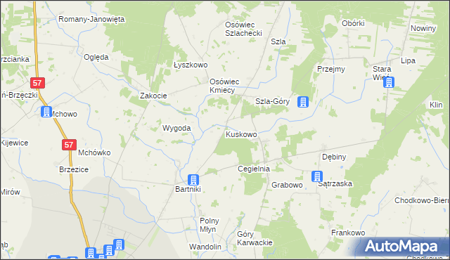 mapa Kuskowo, Kuskowo na mapie Targeo