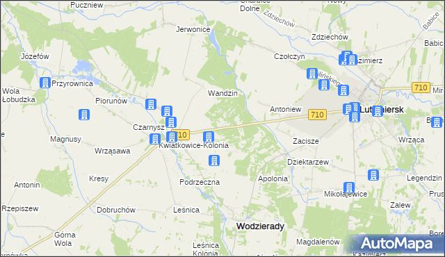 mapa Kwiatkowice-Las, Kwiatkowice-Las na mapie Targeo