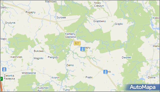 mapa Kwitajny, Kwitajny na mapie Targeo