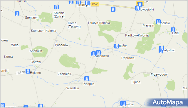 mapa Łachowce, Łachowce na mapie Targeo