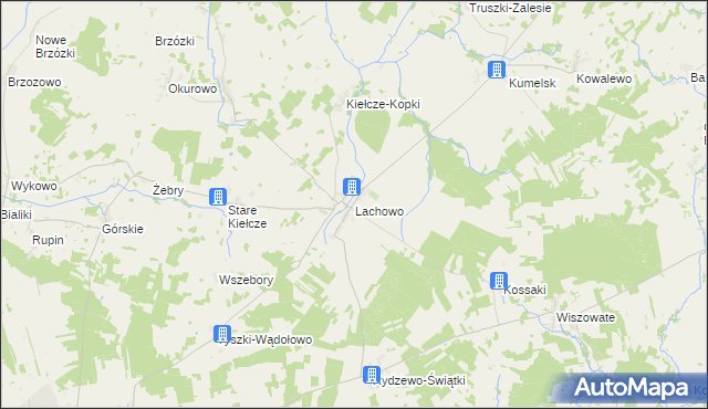 mapa Lachowo, Lachowo na mapie Targeo