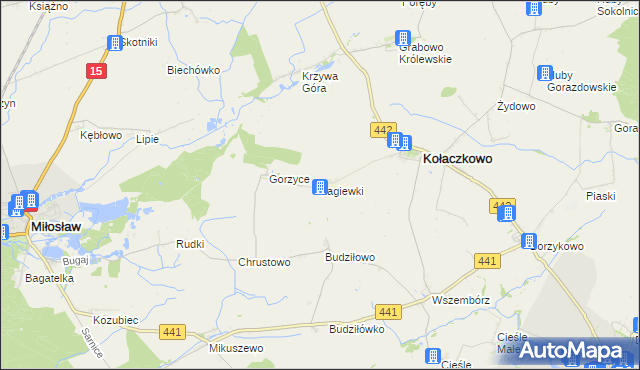 mapa Łagiewki, Łagiewki na mapie Targeo