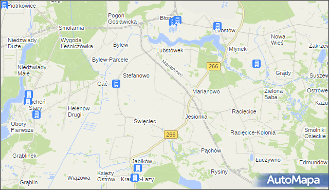 mapa Łagiewniki gmina Sompolno, Łagiewniki gmina Sompolno na mapie Targeo