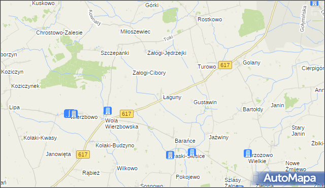 mapa Łaguny, Łaguny na mapie Targeo