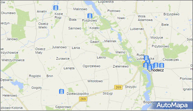 mapa Łakno, Łakno na mapie Targeo