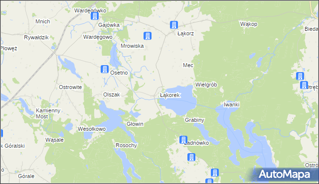 mapa Łąkorek, Łąkorek na mapie Targeo