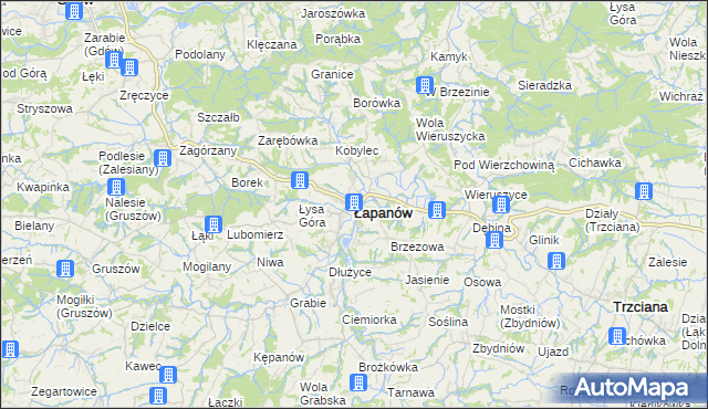 mapa Łapanów, Łapanów na mapie Targeo
