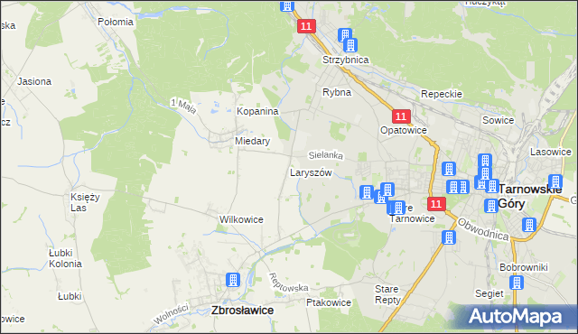 mapa Laryszów, Laryszów na mapie Targeo