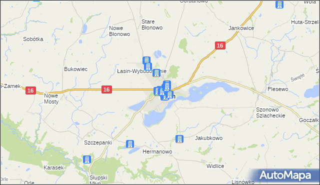 mapa Łasin, Łasin na mapie Targeo