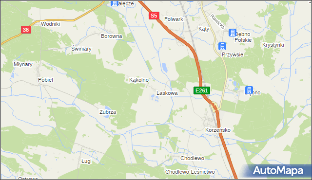 mapa Laskowa gmina Żmigród, Laskowa gmina Żmigród na mapie Targeo