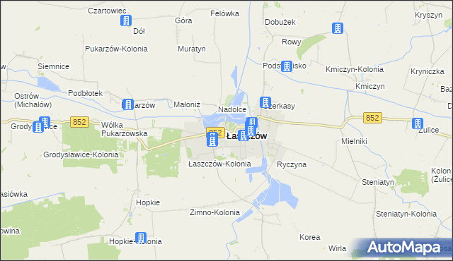 mapa Łaszczów, Łaszczów na mapie Targeo