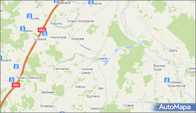 mapa Ławsk, Ławsk na mapie Targeo