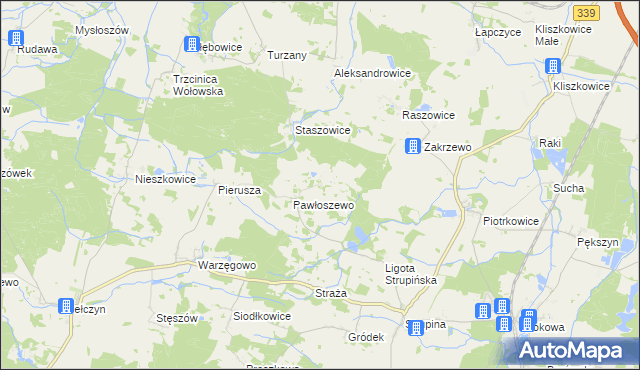 mapa Łazarzowice, Łazarzowice na mapie Targeo