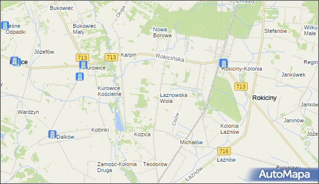 mapa Łaznowska Wola, Łaznowska Wola na mapie Targeo