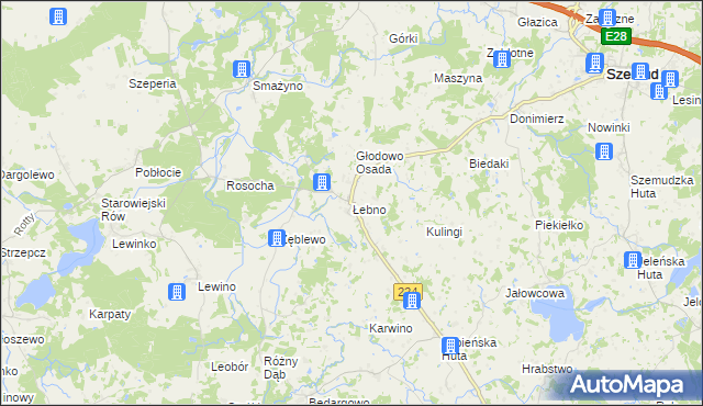 mapa Łebno, Łebno na mapie Targeo