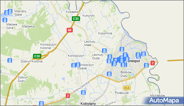 mapa Lechuty Duże, Lechuty Duże na mapie Targeo