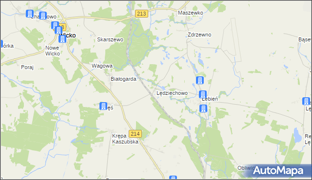 mapa Lędziechowo, Lędziechowo na mapie Targeo