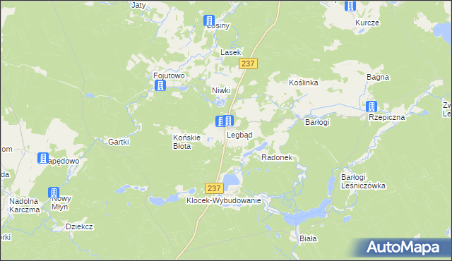 mapa Legbąd, Legbąd na mapie Targeo