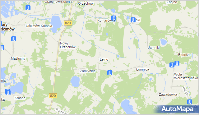 mapa Lejno, Lejno na mapie Targeo