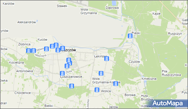 mapa Łękińsko, Łękińsko na mapie Targeo