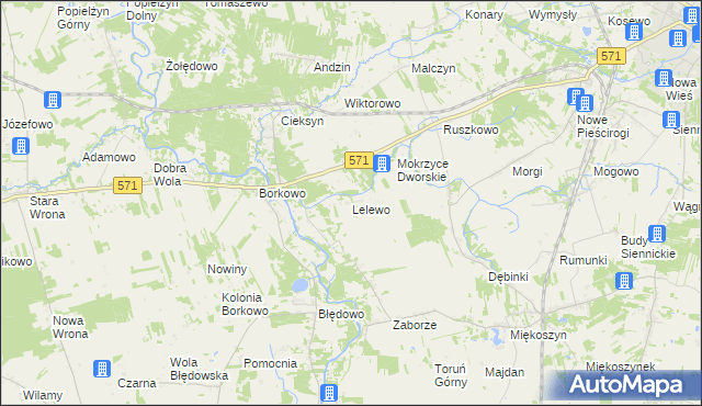 mapa Lelewo, Lelewo na mapie Targeo