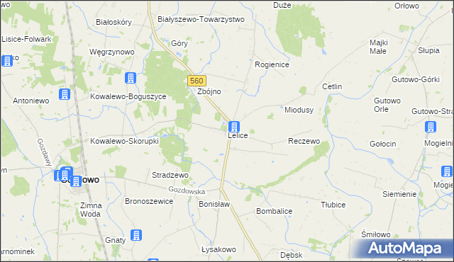 mapa Lelice, Lelice na mapie Targeo
