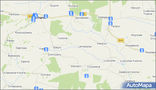 mapa Lemieszów, Lemieszów na mapie Targeo