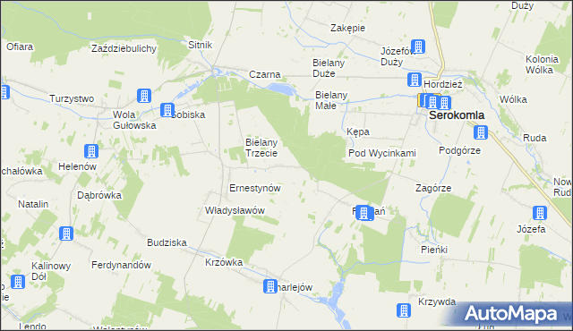 mapa Leonardów gmina Serokomla, Leonardów gmina Serokomla na mapie Targeo