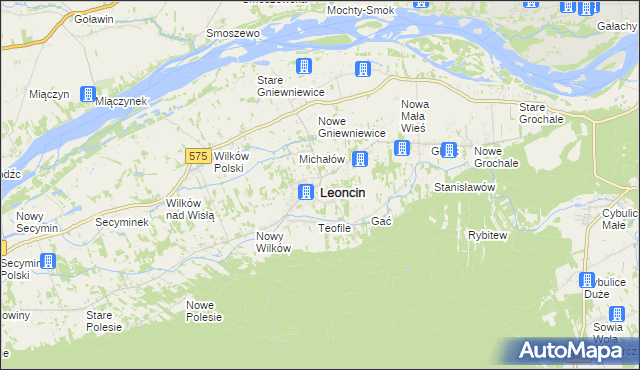 mapa Leoncin, Leoncin na mapie Targeo