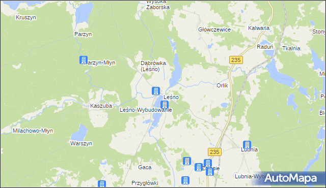 mapa Leśno gmina Brusy, Leśno gmina Brusy na mapie Targeo
