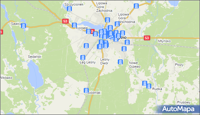 mapa Leśny Dwór gmina Szczytno, Leśny Dwór gmina Szczytno na mapie Targeo