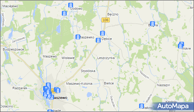mapa Leszczynka, Leszczynka na mapie Targeo