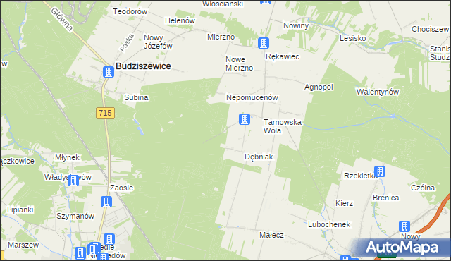 mapa Leszczyny gmina Ujazd, Leszczyny gmina Ujazd na mapie Targeo