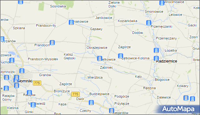 mapa Łętkowice, Łętkowice na mapie Targeo