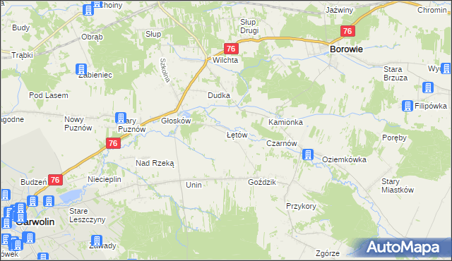 mapa Łętów, Łętów na mapie Targeo