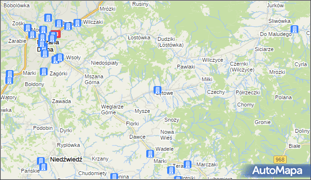mapa Łętowe, Łętowe na mapie Targeo