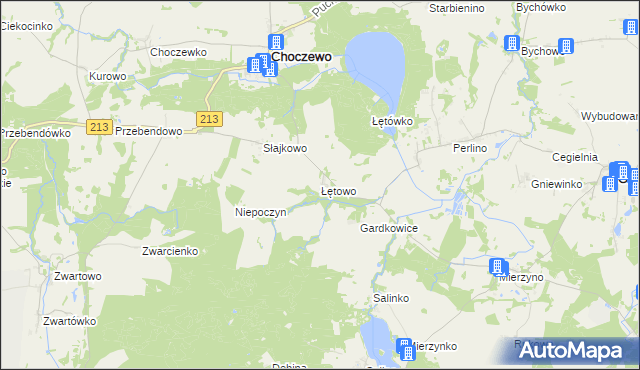 mapa Łętowo gmina Choczewo, Łętowo gmina Choczewo na mapie Targeo