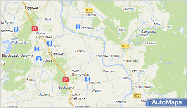 mapa Leżachów-Osada, Leżachów-Osada na mapie Targeo