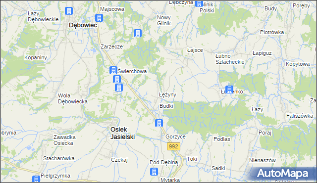 mapa Łężyny, Łężyny na mapie Targeo