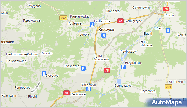 mapa Lgota Murowana, Lgota Murowana na mapie Targeo