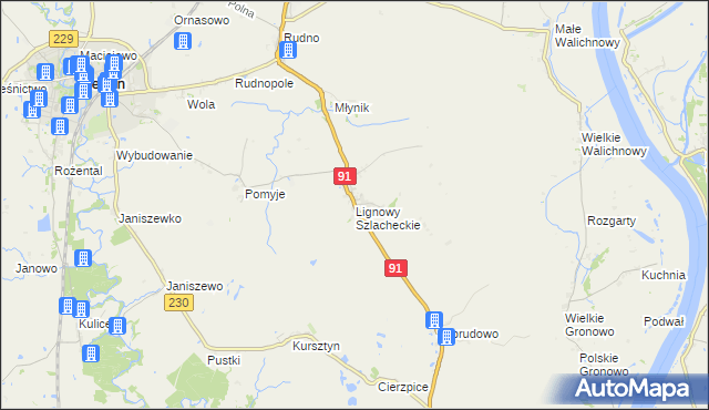 mapa Lignowy Szlacheckie, Lignowy Szlacheckie na mapie Targeo