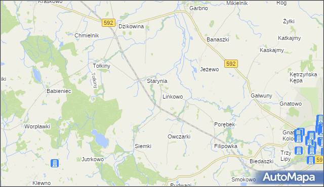 mapa Linkowo gmina Kętrzyn, Linkowo gmina Kętrzyn na mapie Targeo