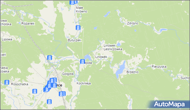 mapa Linówek gmina Śliwice, Linówek gmina Śliwice na mapie Targeo