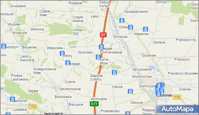 mapa Lipna Wola, Lipna Wola na mapie Targeo