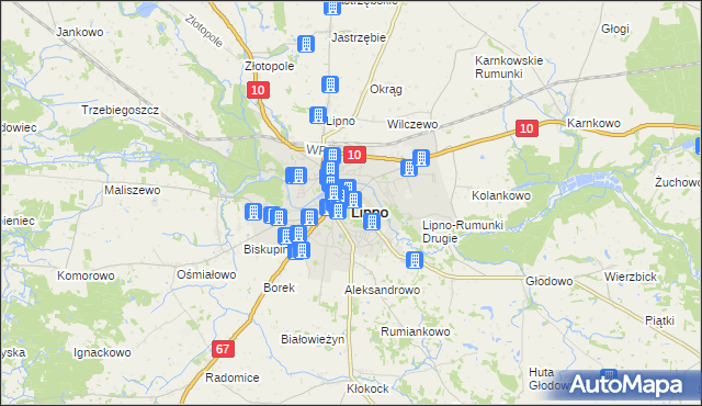 mapa Lipno, Lipno na mapie Targeo